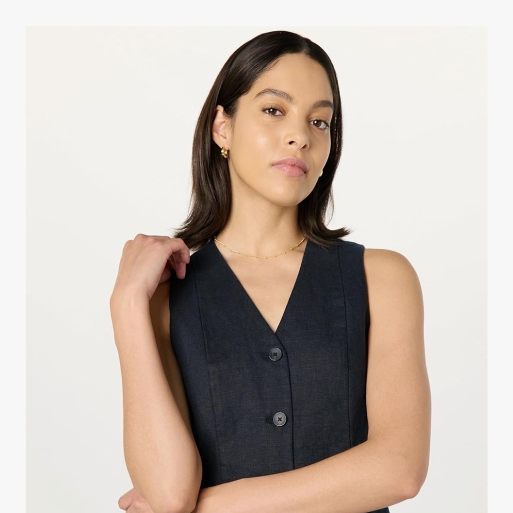 NWT The Drop Linen Vest S Small - Picture 2 of 10